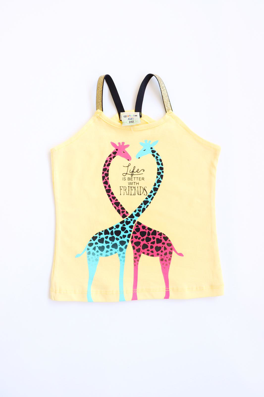 Azizim Askılı Tişört 5-8 Yaş Sarı-Zürafa