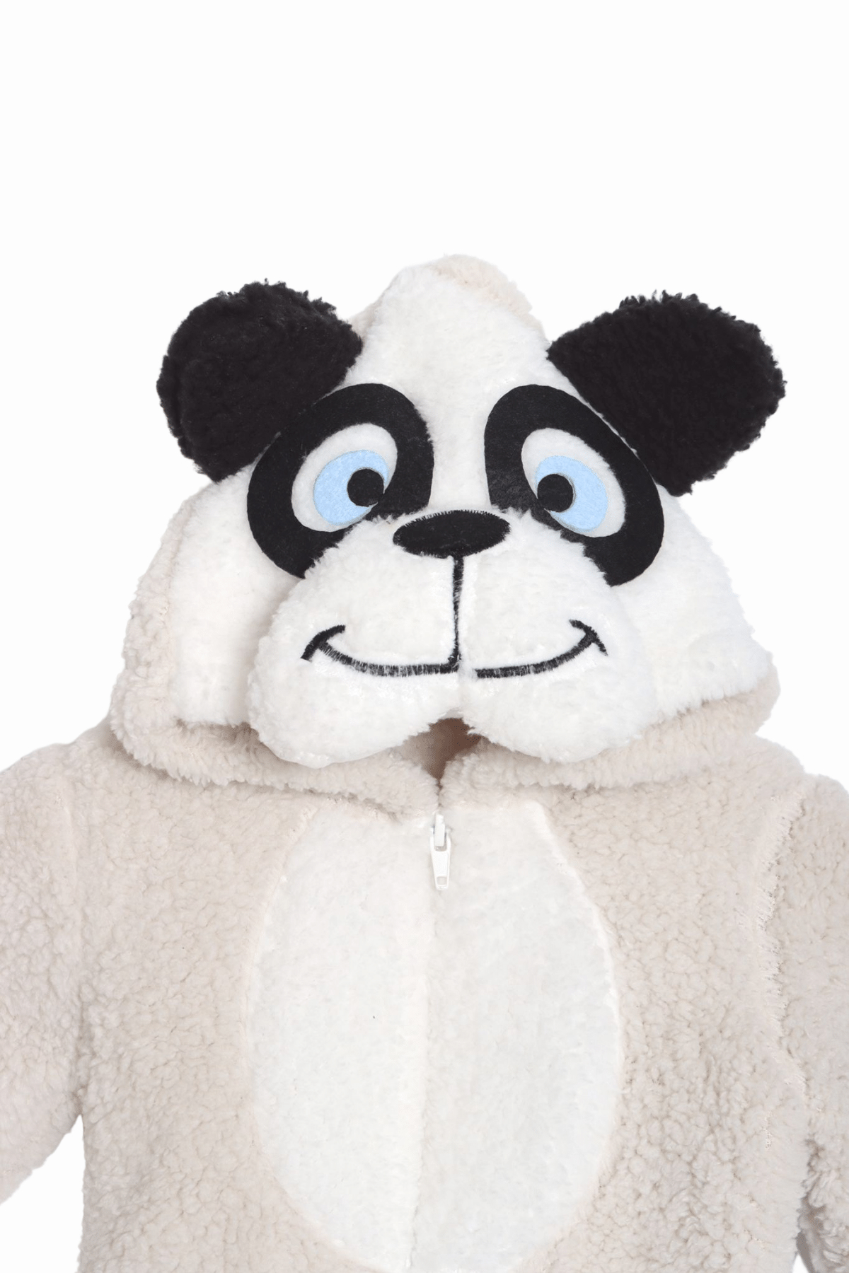 Baybrico Panda Nakışlı Peluş Takım Bej