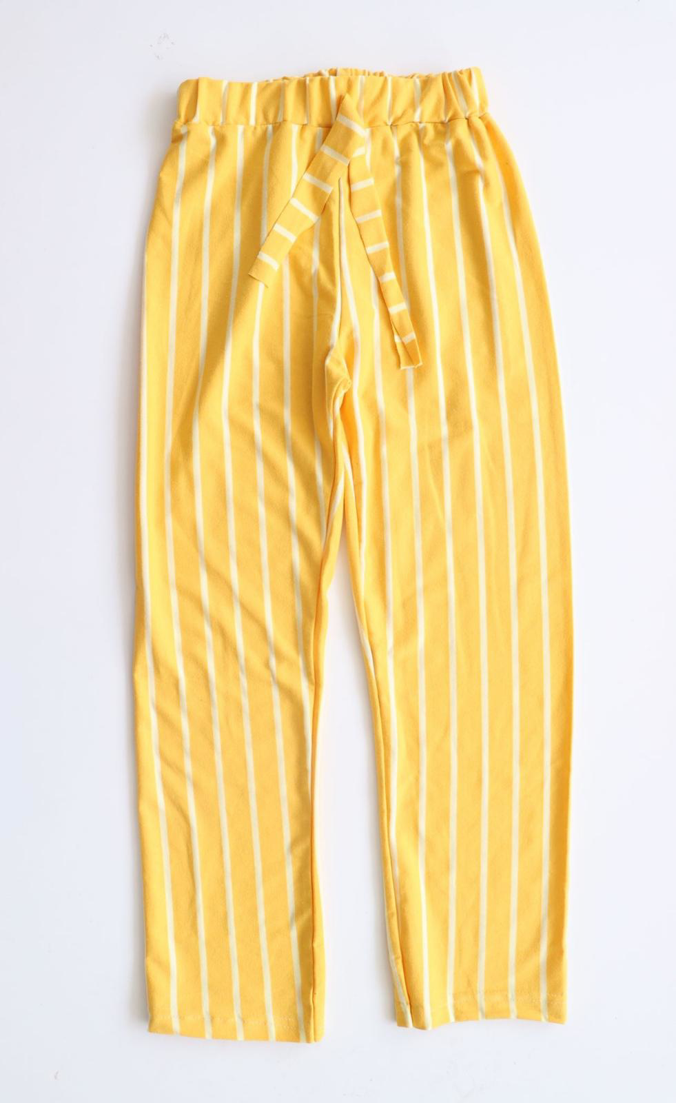 Canix Çizgili Etekli Pantolon Sarı