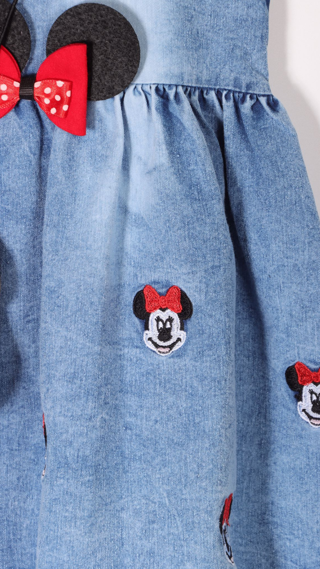 Hayalim Mickey Nakışlı Çantalı Kız Bebek Elbise Kot
