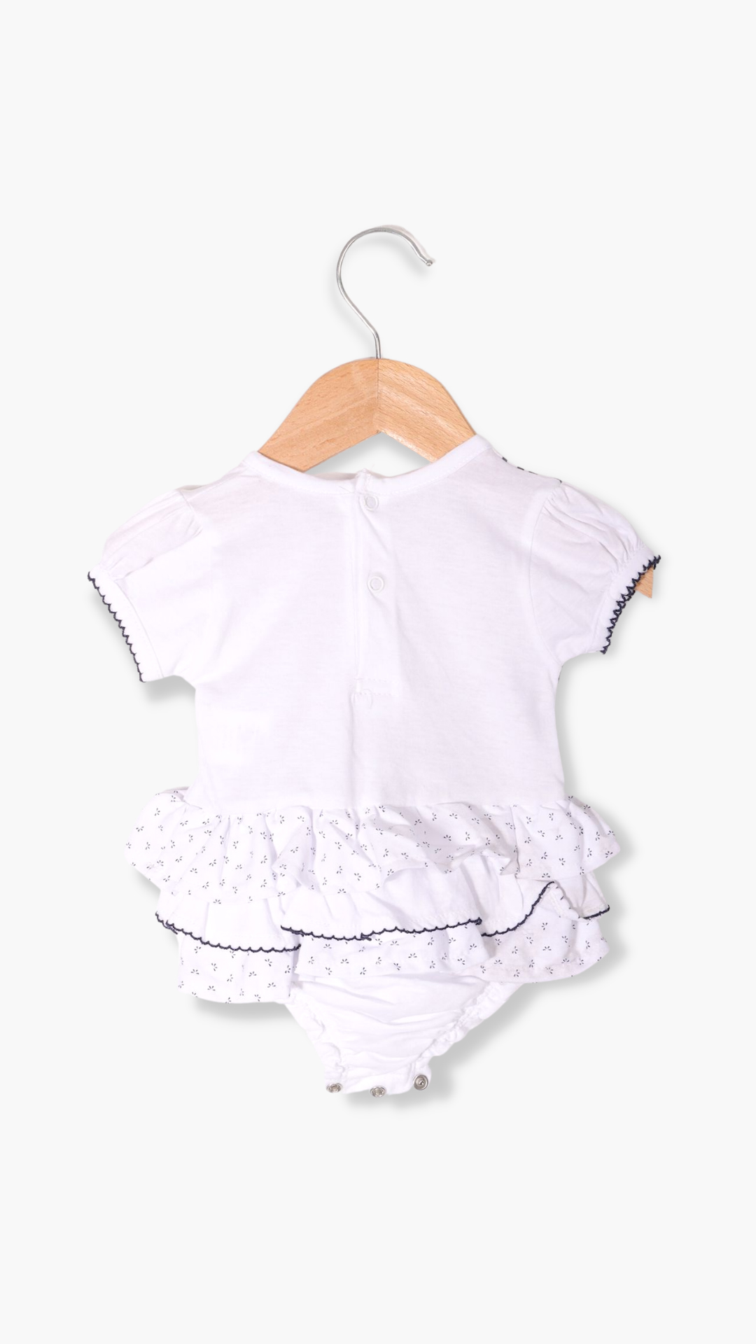Jollyjoy Zebra Baskılı Kız Bebek Bady Elbise Beyaz