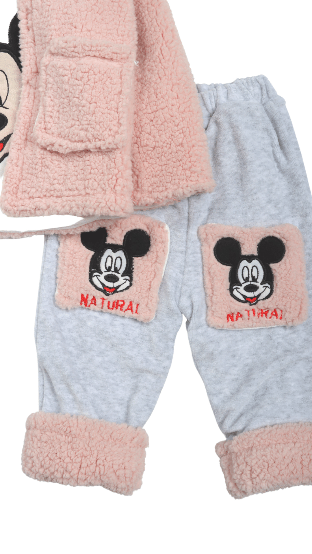 Rayan Mickey Mouse Peluşlu Kz Bebek 3lü Takım Pembe