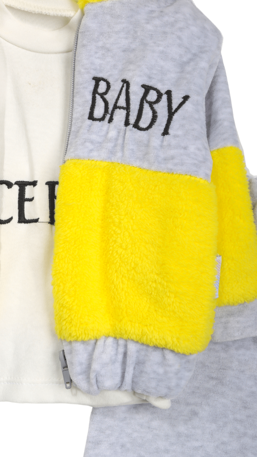 Rayan Nice Yazılı Unisex Bebek Üçlü Takım Sarı