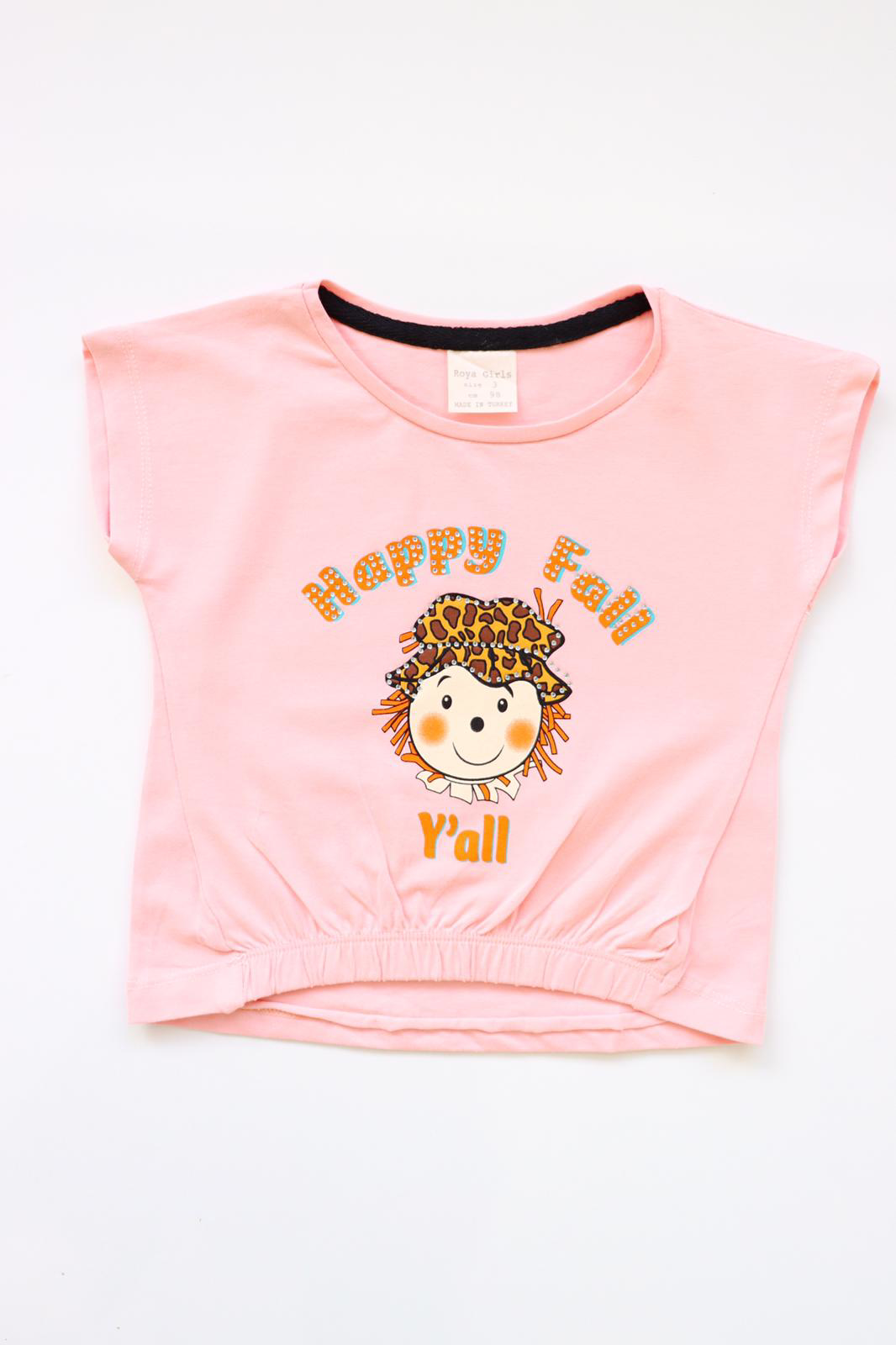 Roya Happy Kız T-Shirt 11029 Açık Pembe