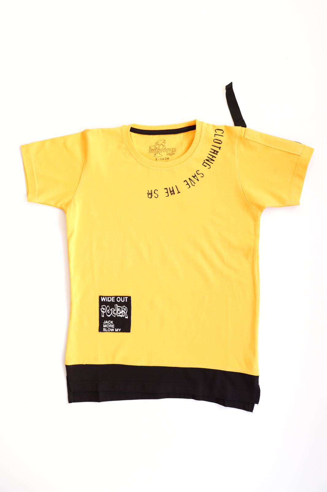 Survivor Save Baskı T-Shirt Sarı