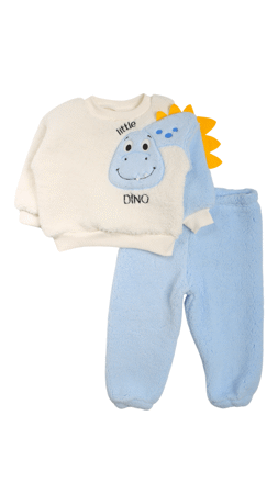 Babyrico Little Dino Nakışlı Erkek Çocuk Pelüş Takım Mavi