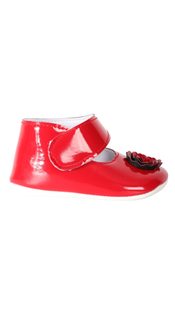 Leoncino Güllü Kız Bebek Ayakkabı Kırmızı