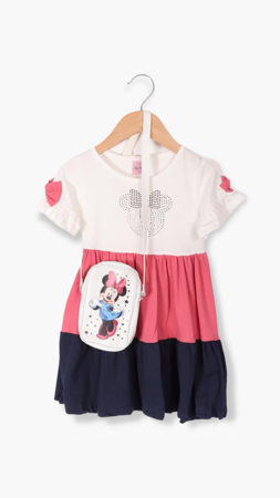 My Bella Mickey Çantalı Kız Çocuk Elbise Fuşya