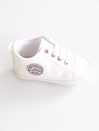Papulin Bebe Ayakkabı Beyaz-Simli