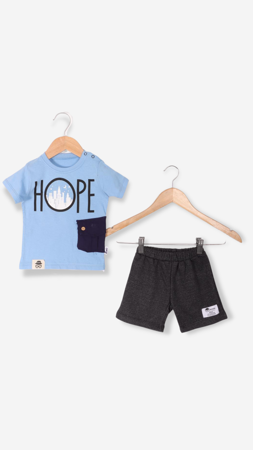 Ronix Hope Baskılı Erkek Bebek İkili Takım Açık Mavi