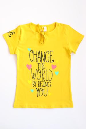 Roya Kız Çocuk World T-Shirt Hardal