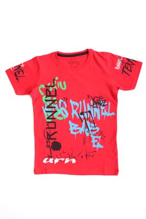 Survivor Runnel Baskı T-Shirt Kırmızı